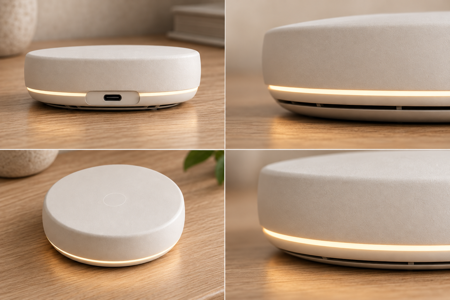 Rear of SYRA showing its recessed USB-C power port